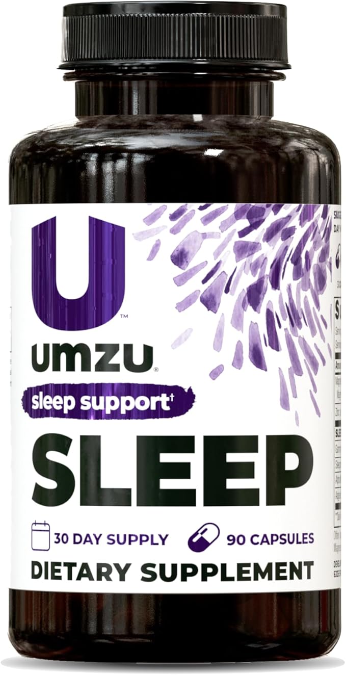 UMZU Magnesium Sleep Support Supplements with GABA and L-Theanine, Complete Body Relaxation and Mood Support, Non-Melatonin Formula - 180 Capsules