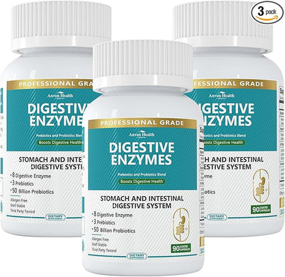 800mg Digestive Enzymes for Men and Women with Probiotics & Prebiotics, 8 Key Enzymes, Protease, Amylase & Lipase | 270 Capsules - A 90-Day Supply for Bloating & Gas Relief - Non-GMO