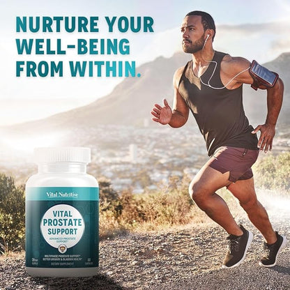 Vital Prostate Support Supplement for Men – Multiphase Herbal Formula with Saw Palmetto, Beta-Sitosterol & Zinc – Urinary Flow, Bladder Comfort & Prostate Health Supplements for Men – 30 Days Supply