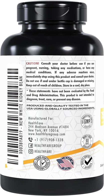 White Kidney Bean Extract Supplement, 7500mg | 240 Veg Capsules | 20x Concentrated | Non-GMO | Gluten-Free