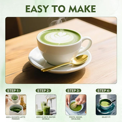 Veltracha Mushroom Matcha Latte, Ceremonial Grade Matcha with Blue Spirulina & Ashwagandha, Adaptogenic Mushrooms Matcha Powder for Focus, Energy, Gut Health & Immunity, 10.58oz