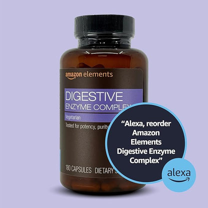 Amazon Elements Digestive Enzyme Complex Capsule, Supports Healthy Digestion, 180 count capsules, 90 Servings (Previously Revly)