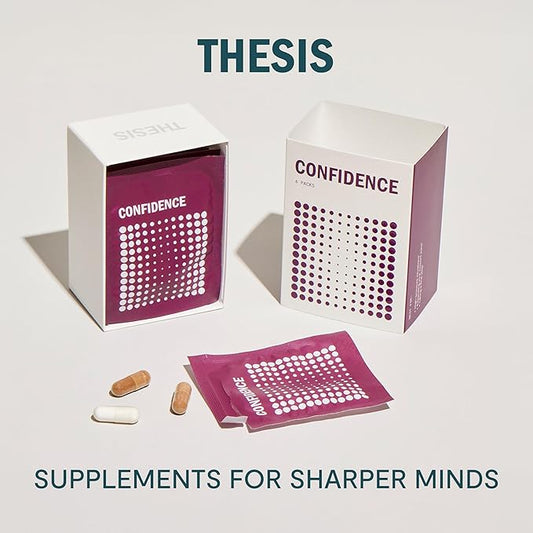 Thesis Confidence - Nootropic Brain Support Supplement - Soothe Nerves & Promotes Emotional Well-Being - Ashwagandha, Saffron, L-Theanine & More - 1 Month Supply (24 Servings)