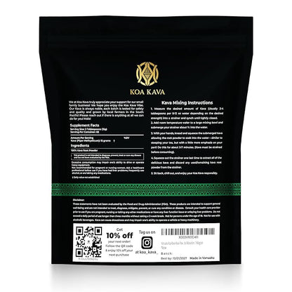 Vanuatu Koa Kava Kava Powder - 1 Kilo Premium Noble Waka Kava Tea made from Lateral Roots in Vanuatu for Authentic Relaxation. 1 Kilogram