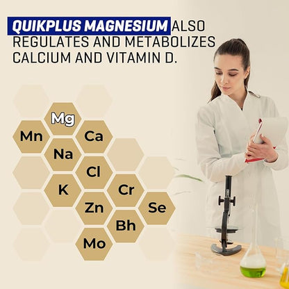 QuikPlus Liquid Mineral Supplement for Adults – Vegan, Gluten-Free, All Natural, Highly Bioavailable – 2 oz Bottle (Magnesium)