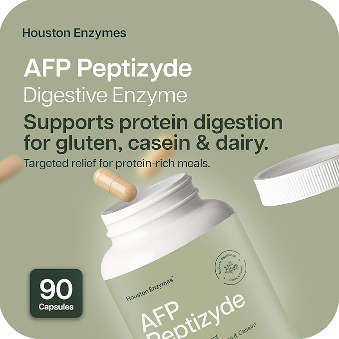 AFP Peptizyde - Digestive Enzyme Combination for Protein, Casein & Gluten Proteins - Digestive Enzymes for Women and Men (90 Capsules)