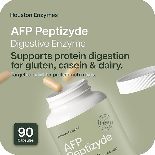 AFP Peptizyde - Digestive Enzyme Combination for Protein, Casein & Gluten Proteins - Digestive Enzymes for Women and Men (90 Capsules)