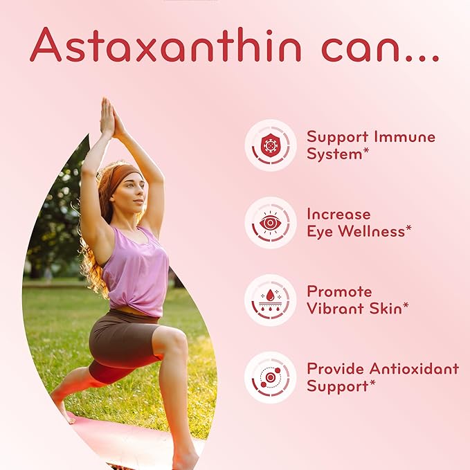 Algae Based Astaxanthin Supplement - Rapid Release Astaxanthin 10mg Non-GMO Super Potent Antioxidant and Carotenoid for Skin Immunity and Eye Health Support - Made in a cGMP US Lab (6 Month Supply)