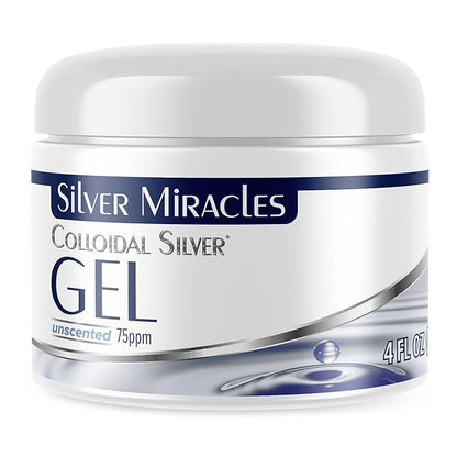 Silver Miracles - Colloidal Silver Gel - Nano Silver Gel Wound Care - Healing Ointment for Burns & Irritated Skin - for All Skin Types - 4 Oz Unscented