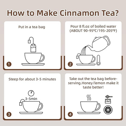 Veyorra Cinnamon Tea Bags -Natural & Pure Cinnamon Bark, Herbal Tea. No Sugar, No Caffeine, No Gluten, Vegan (110 Bags)