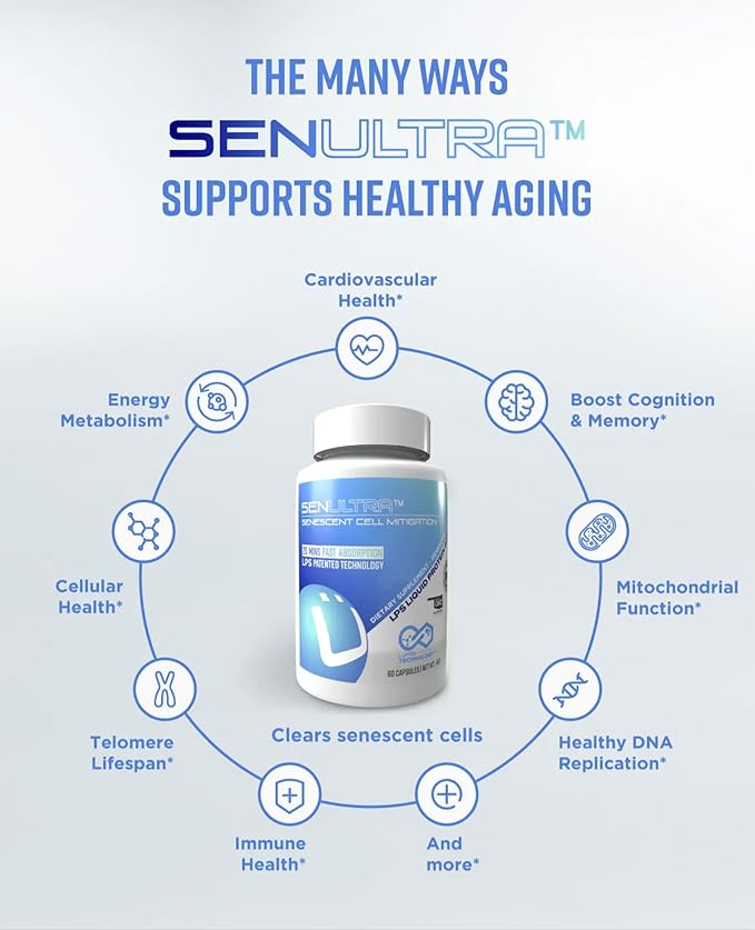 UltraVitality Longevity Support Formula – Fisetin, Curcumin, Quercetin & Beta-Glucan – Supports Cellular & Cognitive Health Healthy Aging – 60 Capsules