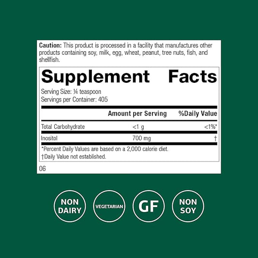 Standard Process Inositol Powder - Daily Heart Supplement for Cardiovascular & Nervous System Support - Gluten-Free, Non-Dairy & Non-Soy - 10 Ounces (405 Servings)
