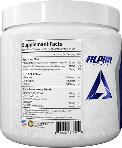 Amino NRG+ BCAA Amino Energy Recovery Powder - Hydration Blend with Electrolytes - Focus Blend for Optimal Performance Support in Men & Women (30 Servings, Fruit Burst)
