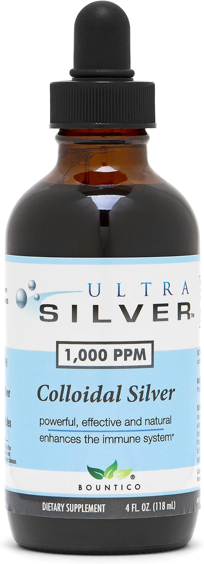 Ultra Silver® Colloidal Silver | 1,000 PPM, 4 Oz (118mL) | Mineral Supplement | True Colloidal Silver - with Dropper