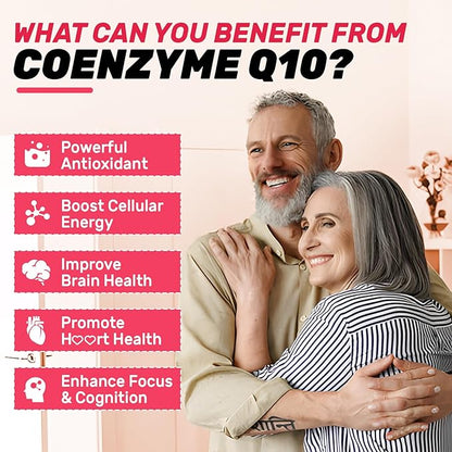 2 Pack CoQ10 Gummies, 5X Better Absorption Coenzyme Q10 for Cellular Energy and Antioxidant Support, 120 Peach Gummies