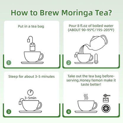 Veyorra Moringa Tea,Loose Leaf Moringa Herbal Tea. No Sugar, No Caffeine, No Gluten, Vegan(110 Bags)
