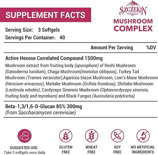 1500mg Liposomal Active Hexose Correlated Supplement,240 Soft Gels Beta-Glucans with Natural Mushroom Extract, Immune System, Liver Function, Maintain T-Cell & Killer Cell Activity