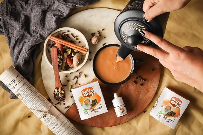 Spice Drop Chai Masala Extract (Tea Masala Drops), No Additives, 5 ml (Pack of 3 x 180 Drops)
