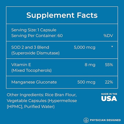Physician Designed VARS SOD Booster - Superoxide Dismutase Supplement | SOD Supplement | 60 Capsules | Best Antioxidant Supplements