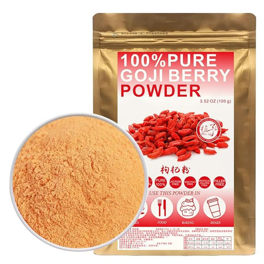 100% Wolfberry Powder 100g/3.52oz 枸杞粉 Goji Flour, Goji Berry Powder For Smoothies, Shakes, Baking & Drinks,| Free from Preservatives