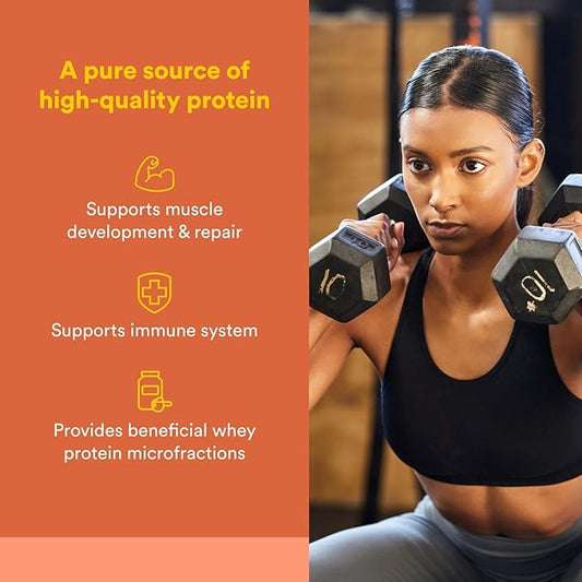 Whey Factors by Natural Factors, Grass Fed Whey Protein Concentrate, Aids Muscle Development and Immune Health, Unflavored, 2 lb