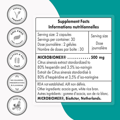 SuperSmart - FlavoFight 500mg per Day (Patented & High Strength) - Citrus Sinensis Extract Supplement - Orange Flavonoids | Non-GMO & Gluten Free - 60 Vegetarian Capsules