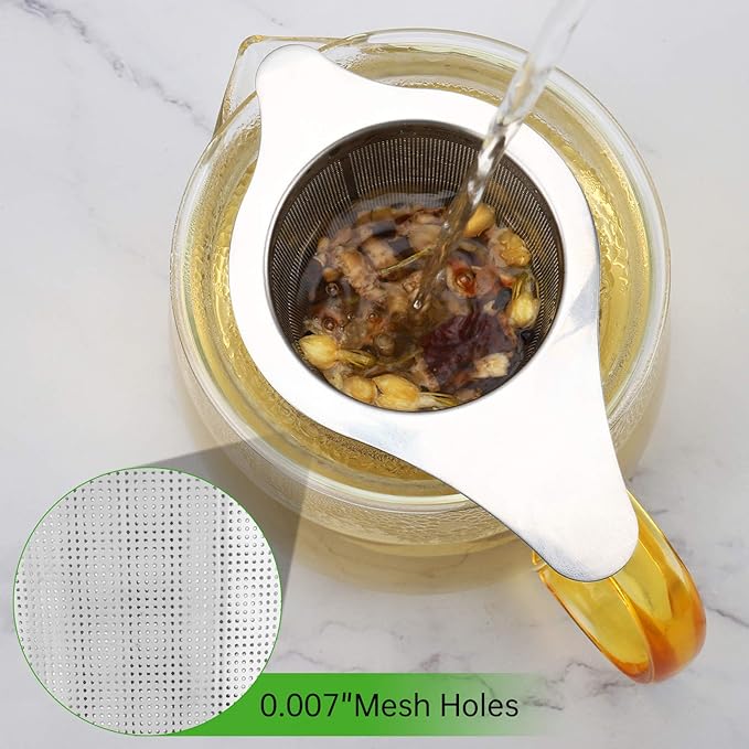 Two Pack Tea Infuser Basket Stainless Steel Tea Strainer Tea Filter With Small Strainer And Lid Tea Diffuser For Loose Tea Superior Brewing Experience (Two pack silver)