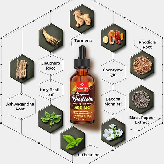 57,000 MG Liposomal Active Rhodiola Rosea Supplement, Rhodiola Root Extract, Liquid for High Absorption, Rhodiola Rosea Root Extract Tincture for Energy, Stress, Mood, Vegan, 120 ml