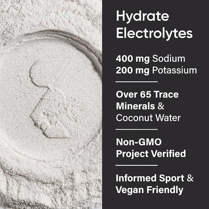 Sports Research® Hydrate Electrolytes Powder - Sugar-Free & Naturally Flavored with Vitamins, Minerals, and Coconut Water - Supports Hydration - Raspberry Lemonade - 90 Servings