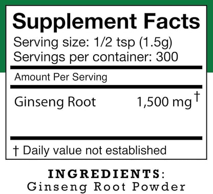 Stakich American Ginseng Root Powder - 1 Pound - Pure (1 Pound)