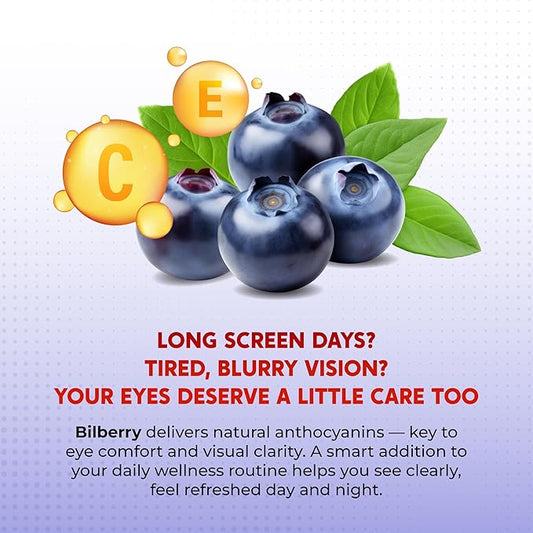 All-in-1 Bilberry Eyebright Astaxanthin Elderberry Resveratrol Supplement - Rich in Antioxidants & Supports Eye Health - Made in The USA -150 Capsules