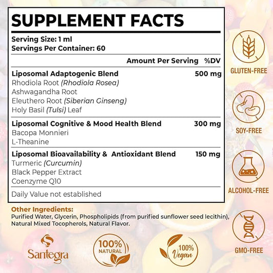 57,000 MG Liposomal Active Rhodiola Rosea Supplement, Rhodiola Root Extract, Liquid for High Absorption, Rhodiola Rosea Root Extract Tincture for Energy, Stress, Mood, Vegan, 120 ml