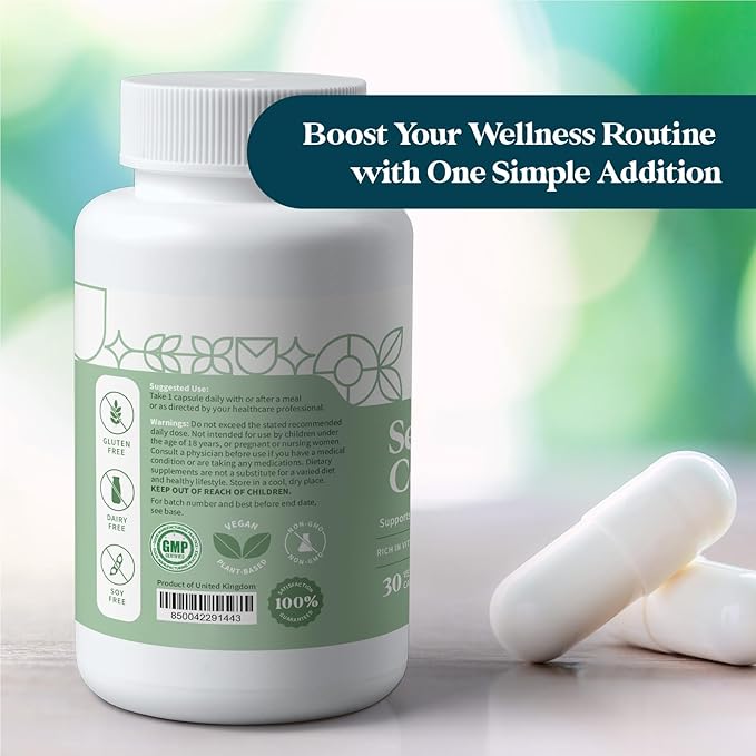 Pattern Wellness Sea Moss Complex - Organic Sea Moss, Burdock Root, Bladderwrack, Vitamin C, & Ginger Capsules - Immune Support, Digestive Health, Energy Support - Vegan, Non-GMO - 30 Capsules