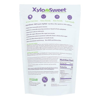 Xlear XyloSweet Plant Sourced Xylitol Sweetener - Pure Natural Sugar Substitute, Granules, Non-GMO, Gluten-Free, 3 Pound Bag (Pack of 1)