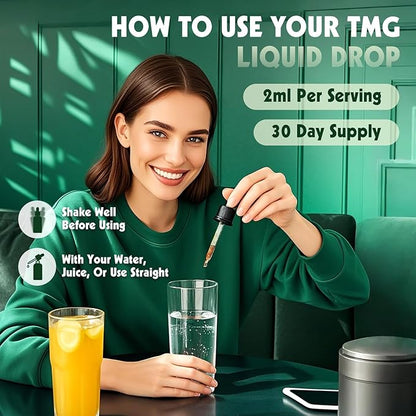 TMG Supplements 1000MG Liquid - 16-in-1 Trimethylglycine for Liver, Energy & Methylation Support - w/Ginkgo Biloba & Vitamins - Vegan High Absorption - Strawberry Flavor 1 Fl.Oz (2 Pack)