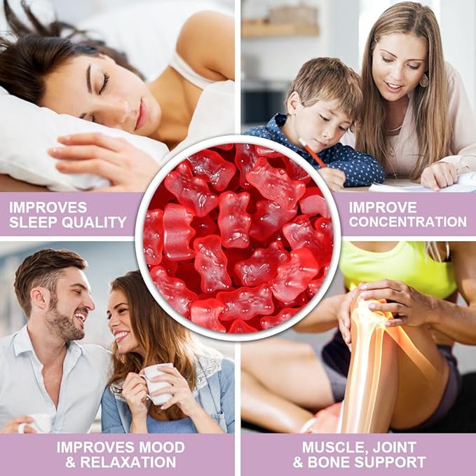 900mg Magnesium Complex 65 Raspberry Gummies, Sugar Free Magnesium Glycinate & L-Threonate Potassium Supplement with Vitamin D, B6, CoQ10 for Relaxation