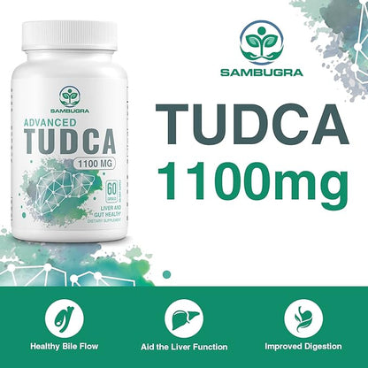 Advanced TUDCA 1100mg - Ultra Strength Bile Salt TUDCA Supplements, 3rd Party Tested TUDCA Liver Supplements for Liver Cleanse Detox and Repair, 240 Capsules (Pack of 4)