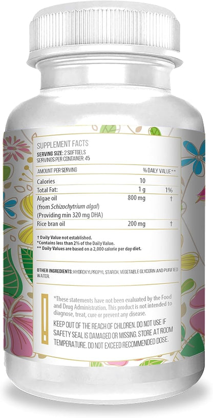Actif Organic Vegan Prenatal Omega-3 with High Strength Algae Oil Formula, 100% Natural, Gluten-Free, Non-GMO, 90 Count