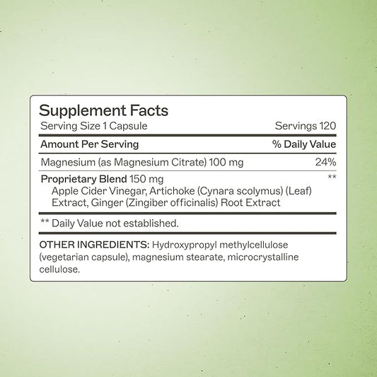Amy Myers MD MagMove - Supports Healthy Bowel Movements - Magnesium Supplement for Gut Motility - with ACV, Artichoke & Ginger - 60 Capsules (30 Servings)