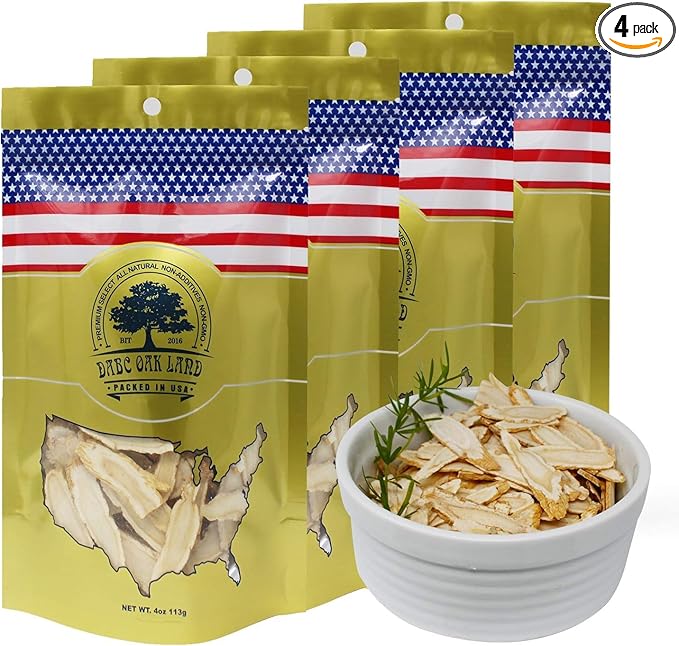16OZ American Ginseng Slices from Wisconsin Wisconsin Grown!Most People Use It to Make Ginseng Tea! Good for Health! 花旗参片/西洋参片 Sliced Ginseng Root 4 Bags x 4OZ Box
