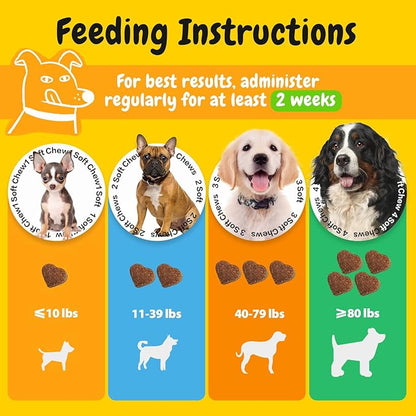 PENPENPET Dog Allergy Relief Chews, Dog Itching Skin Relief, Omega 3 for Dogs Itch Supplement, Relieve Seasonal Allergy, Provide Immune Support (Peanut Butter Chews, 180ct)