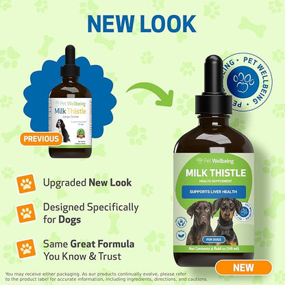 Pet Wellbeing Milk Thistle for Dogs - Organic, Supports Liver Health, Healthy Detoxification, Antioxidants, Liver Cell Support, Silymarins - Veterinarian-Formulated Herbal Supplement 4 oz (118 ml)