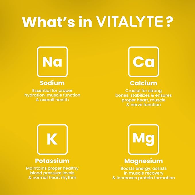 Vitalyte Electrolyte Powder Drink Mix, Isotonic Electrolyte Hydration Mix, Gluten Free Post Workout Powder Mix, Pack of 2, 35 oz. Each, Lemon Flavor