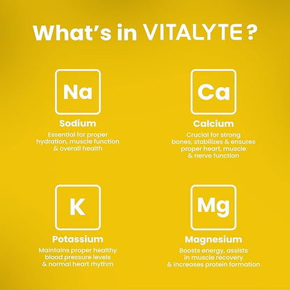 Vitalyte Electrolyte Powder Drink Mix, Isotonic Electrolyte Hydration Mix, Gluten Free Post Workout Powder Mix, Pack of 2, 35 oz. Each, Lemon Flavor