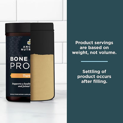 Ancient Nutrition Grass Fed, Cage Free, Bone Broth Protein Powder, 20g Protein, Hydrolyzed Collagen Peptides, Keto & Paleo Friendly, Supports Joint & Gut Health, Turmeric, 20 Servings