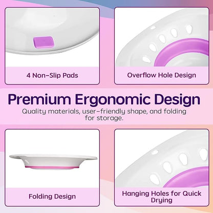 Yoni Steam Seat, Sitz Bath for Toilet, Expandable Basin for Perineal Soaking and V Steaming, Sitz Bath Seat for Hemorrhoids and Postpartum Care Soak