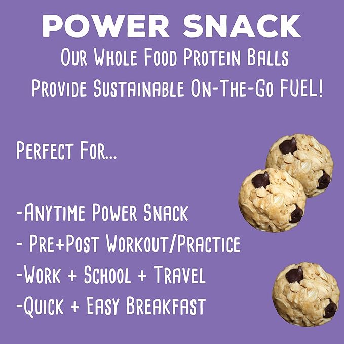 simplyFUEL Whole Food Protein Balls - Chocolate Chip Cookie Dough Snacks - 8g Protein Snack - Gluten Free Energy Balls