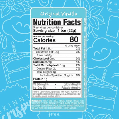Skinny Crispy Variety Rice Treats – Birthday Cake (5) & Vanilla (5), Low Sugar (4g), Vegan, Gluten-Free, Dairy-Free, Non-GMO, Top 9 Allergen-Free, Healthy Snack Bars, 10 Count