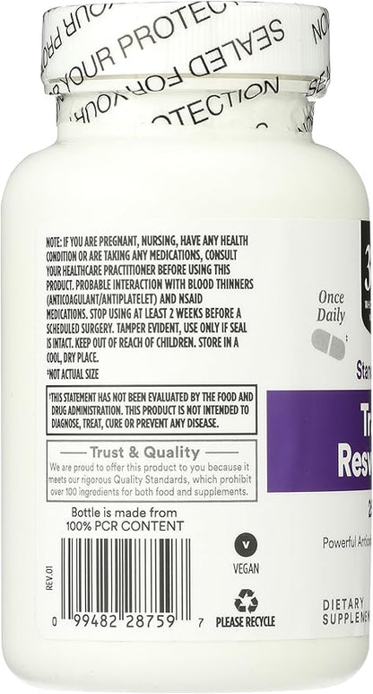 365 by Whole Foods Market, Transresveratrol 250Mg, 60 Vegg Capsules