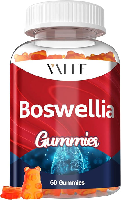 VAITE Boswellia Serrata Gummies 1200mg - Indian Frankincense Extract with Boswellic Acid, Plant-Based Supplement, Joint Support Health Formula, Non-GMO, Gluten-Free, Sugar-Free, 60 Chewables